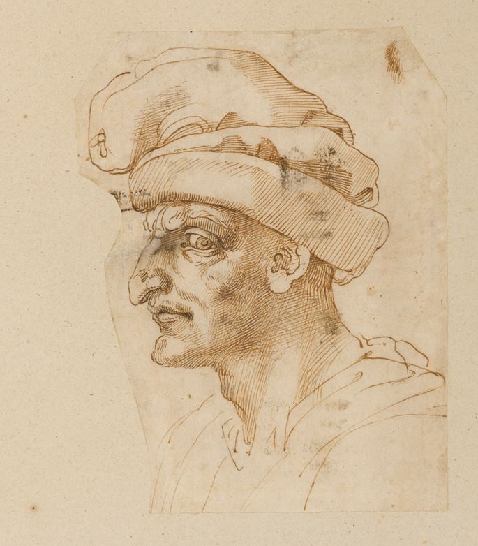 Battista FRANCO - The Head of a Man with a Cap, after Michelangelo | MasterArt